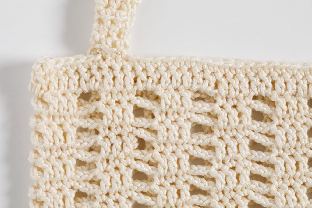 detail van gebruikte steek van tasje