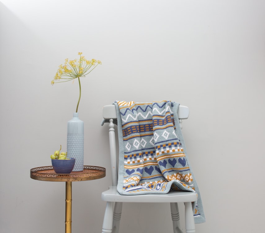 Mooie deken in Fair Isle motief